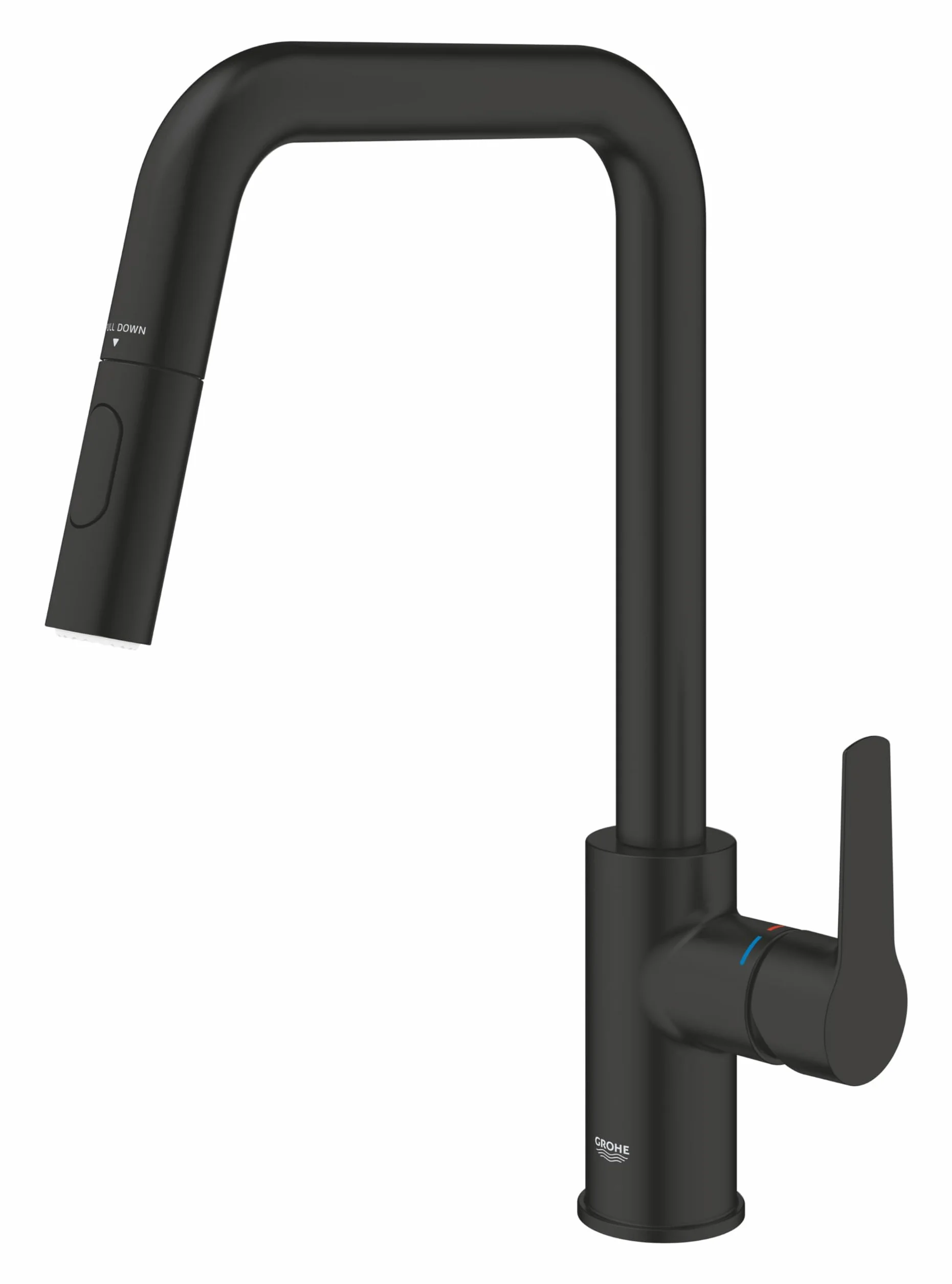 GROHE Start Rubinetto Miscelatore monocomando per lavello, doccetta estraibile EasyDock, Nero Opaco 306312430