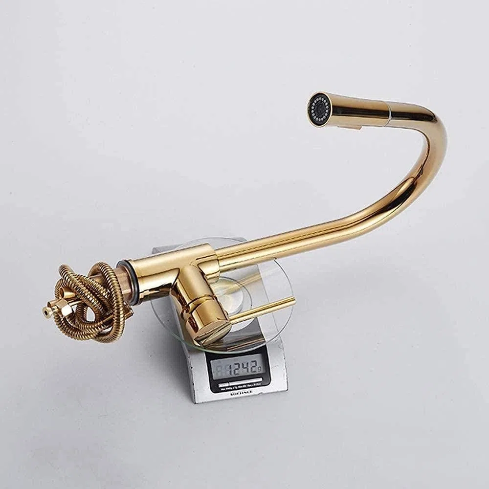 Rubinetti, Rubinetto Rubinetto Rubinetto Rubinetto della Cucina con irrigatore a Scomparsa Rubinetto del lavello della Cucina Estraibile Nichel Spazzolato Rubinetto Placcato in Oro Comfortable