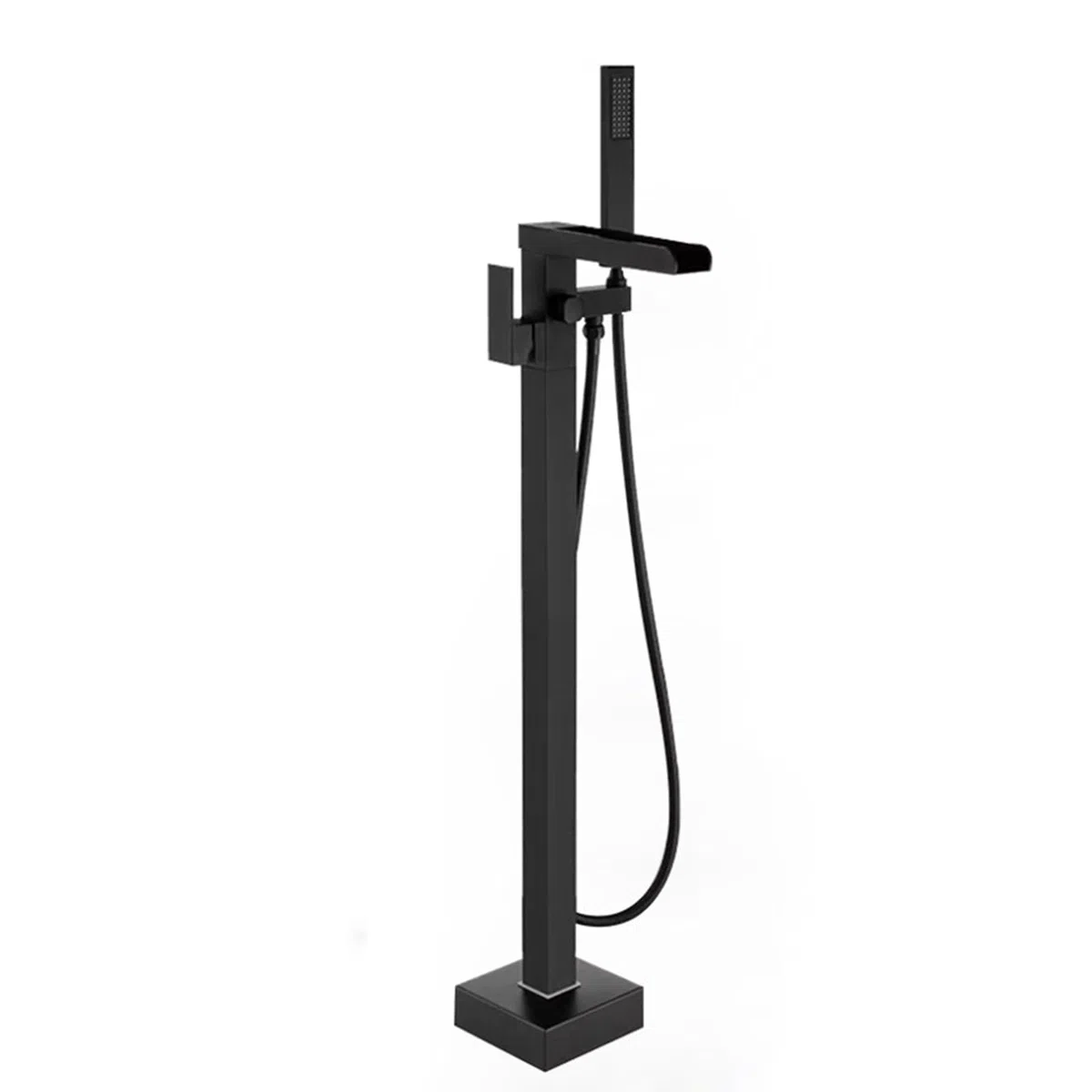 Rubinetto Miscelatore Moderno per Cucina e Bagno, a Pavimento, con Finitura a Cascata, in Ottone Nero.