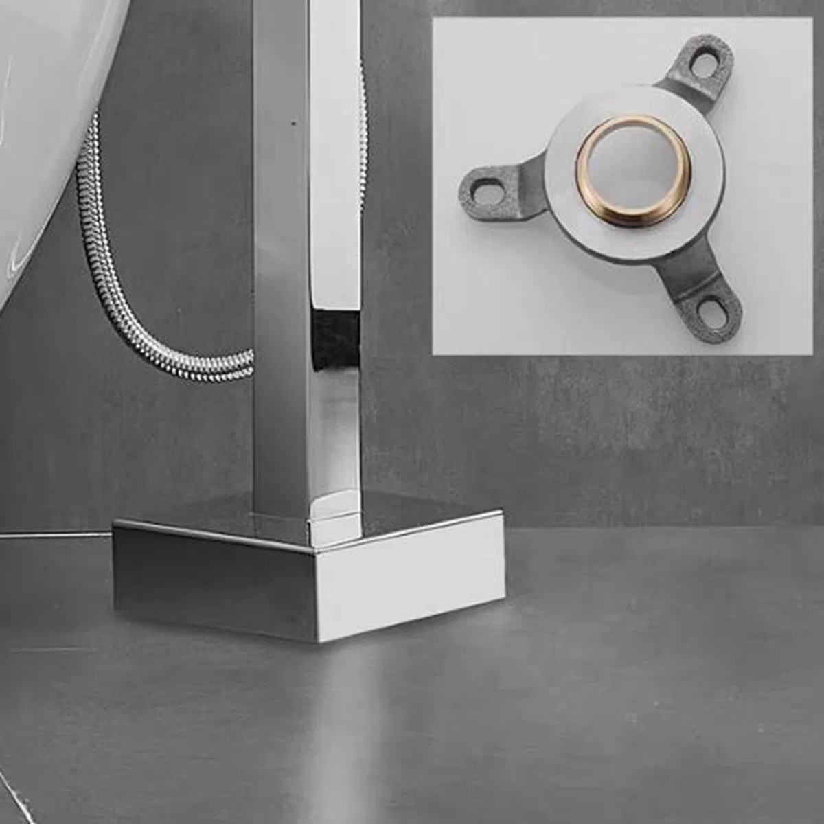 Rubinetto Miscelatore Moderno per Cucina e Bagno, a Pavimento, con Finitura a Cascata, in Ottone Nero.