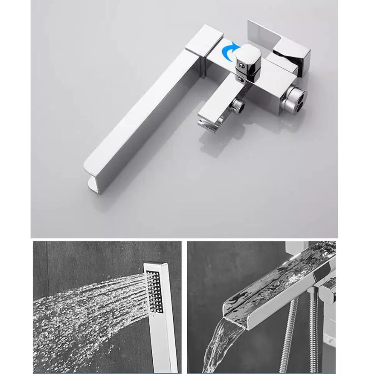 Rubinetto Miscelatore Moderno per Cucina e Bagno, a Pavimento, con Finitura a Cascata, in Ottone Nero.