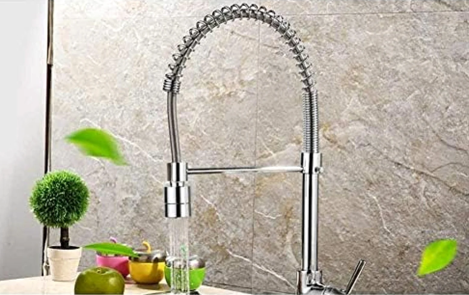 Rubinetto Rubinetto Da Cucina Estraibile Irrigatore Rotante Maniglia Singola Rubinetto Miscelatore A Scomparsa In Ottone Cromato Lavello Alto Lavello Acqua Calda E Fredda