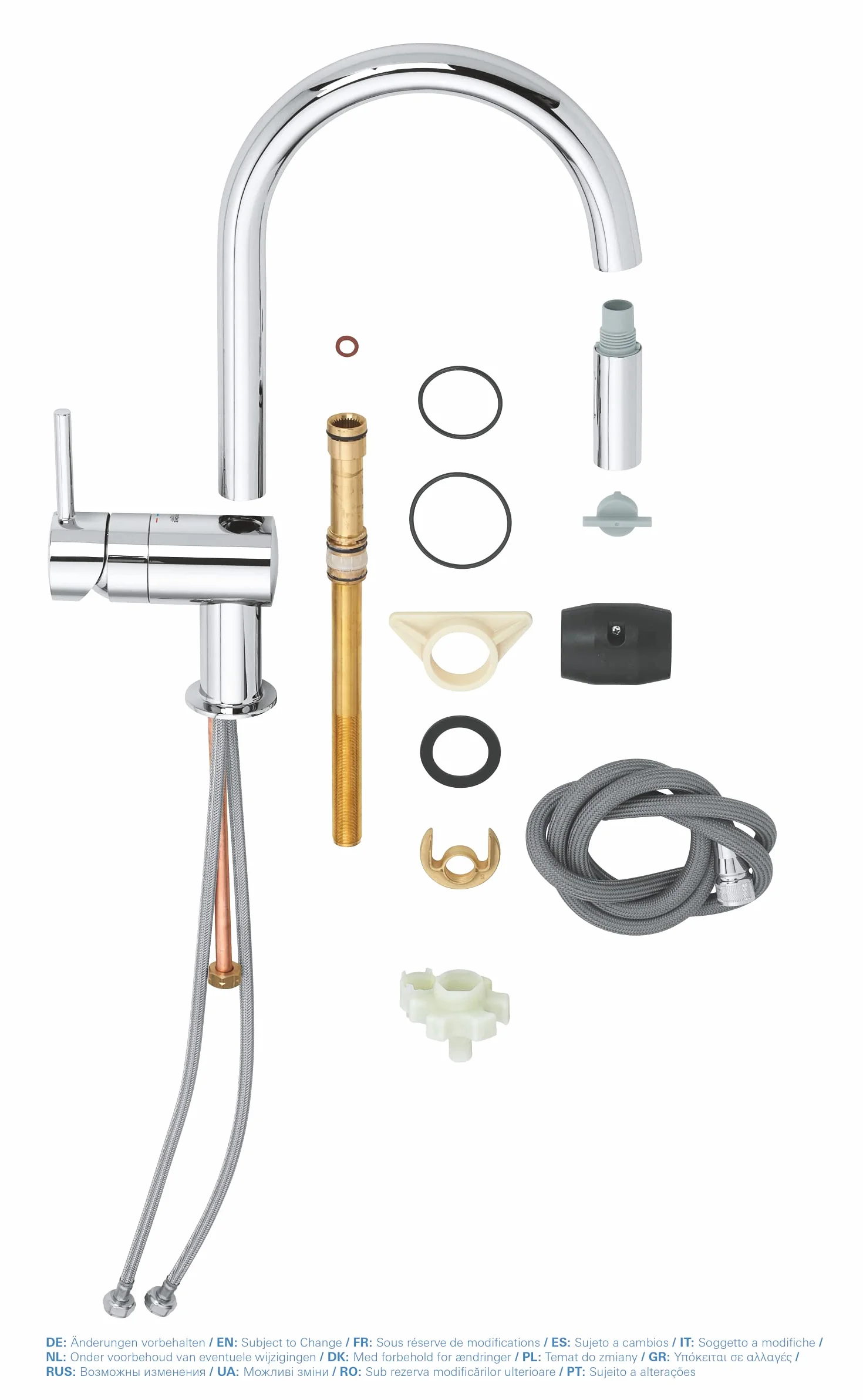 GROHE Rubinetto Miscelatore Monocomando per Lavello, Grigio (Cromo) 32321002