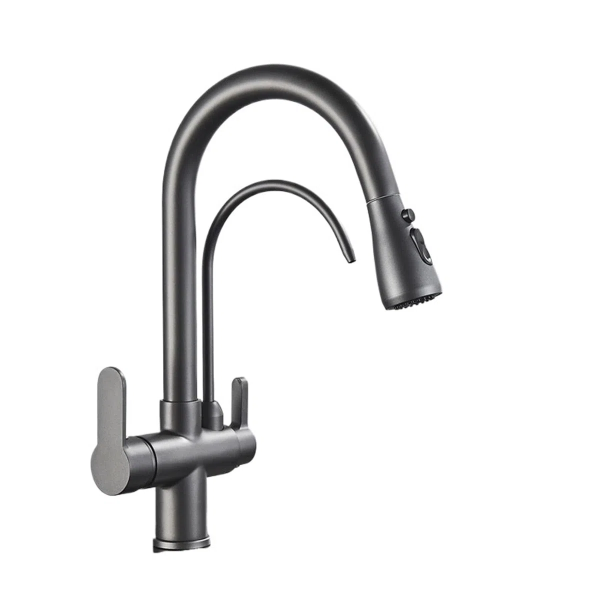 Rubinetto da cucina estraibile con filtro dell'acqua, miscelatore a 2/3 vie, per acqua potabile pulita, design moderno per cucine chic