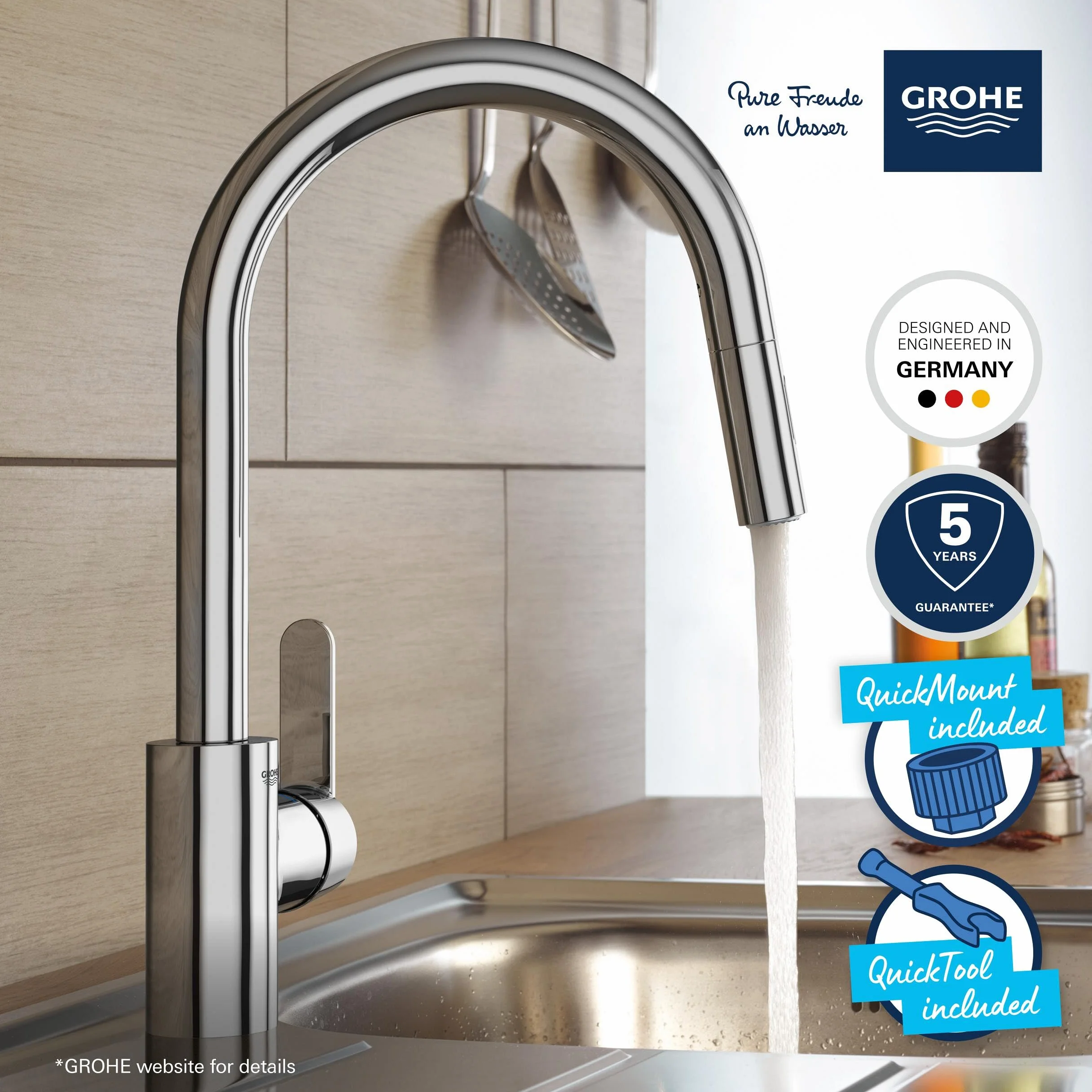 Grohe Get Rubinetto Miscelatore Monocomando per Lavello, 31484001