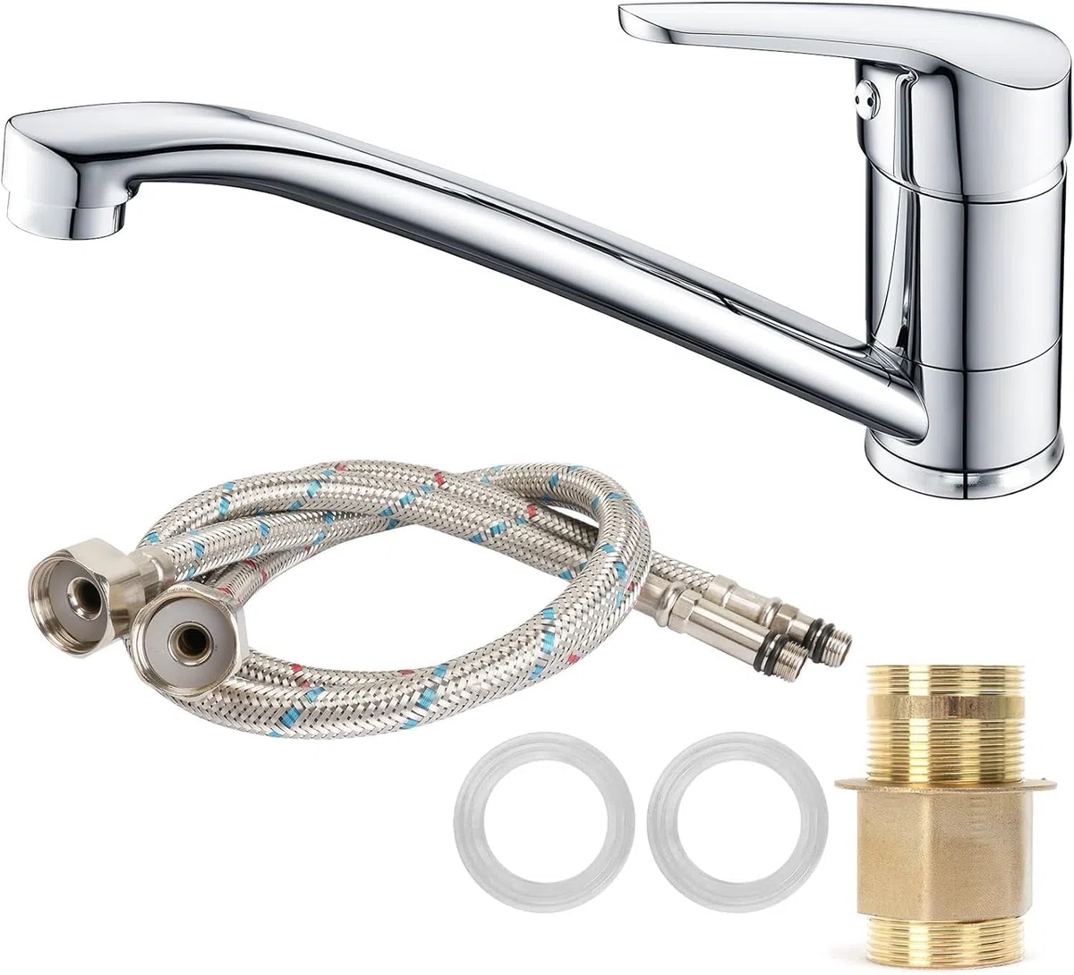 Rubinetto per Cucina 360 °Girevole Rubinetto Cucina Acqua Fredda e Calda Rubinetto Miscelatore Cucina Lavello con Girevole per Cucina