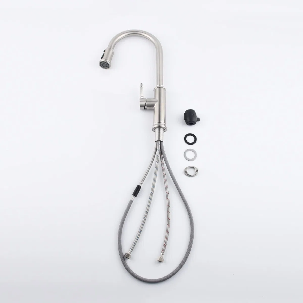 Rubinetti da cucina estraibili ad arco alto con maniglia singola spruzzatore verso il basso for lavelli lavanderia for bar di servizio for camper in fattoria