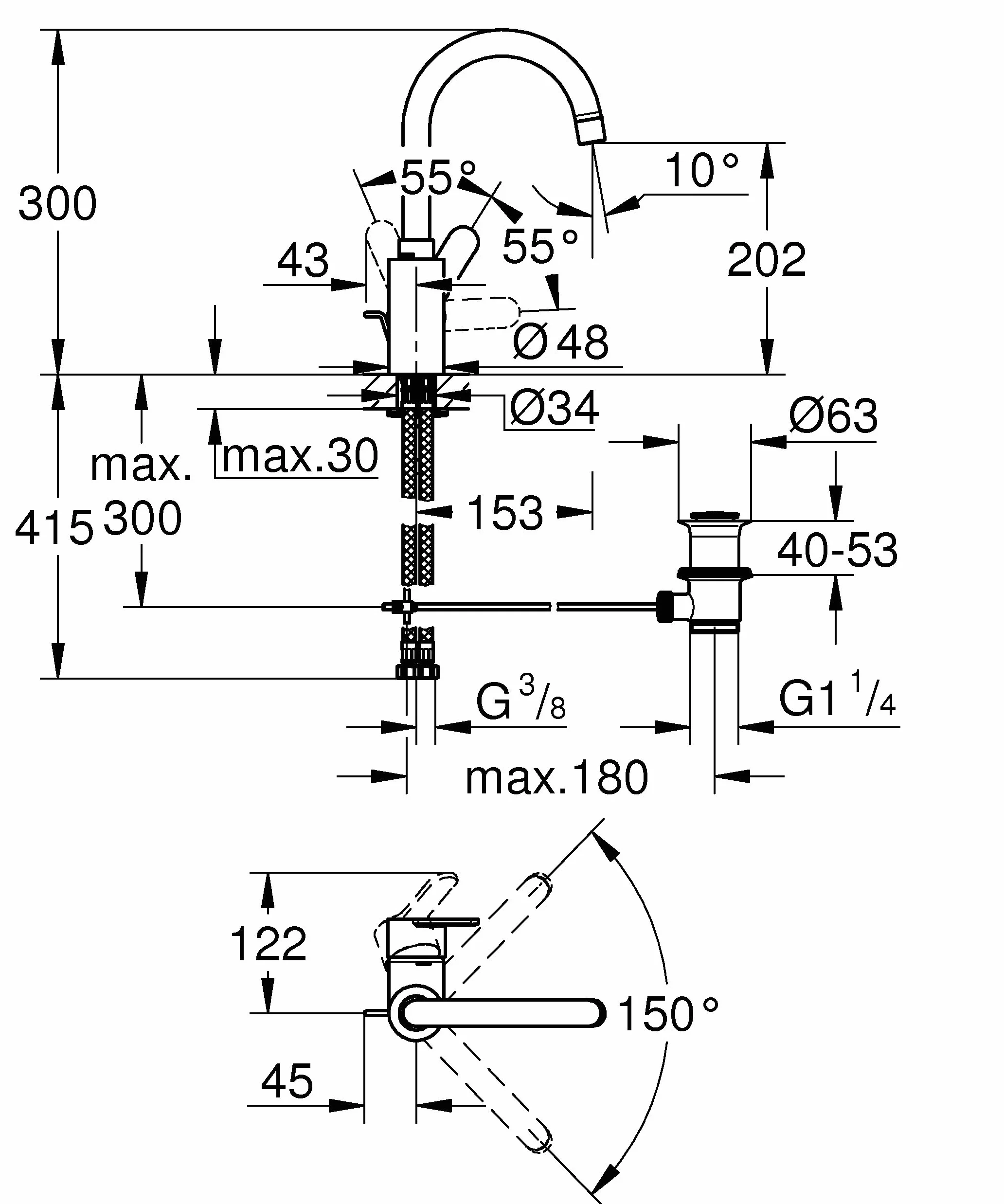 GROHE 23043003 - Grifo de baño