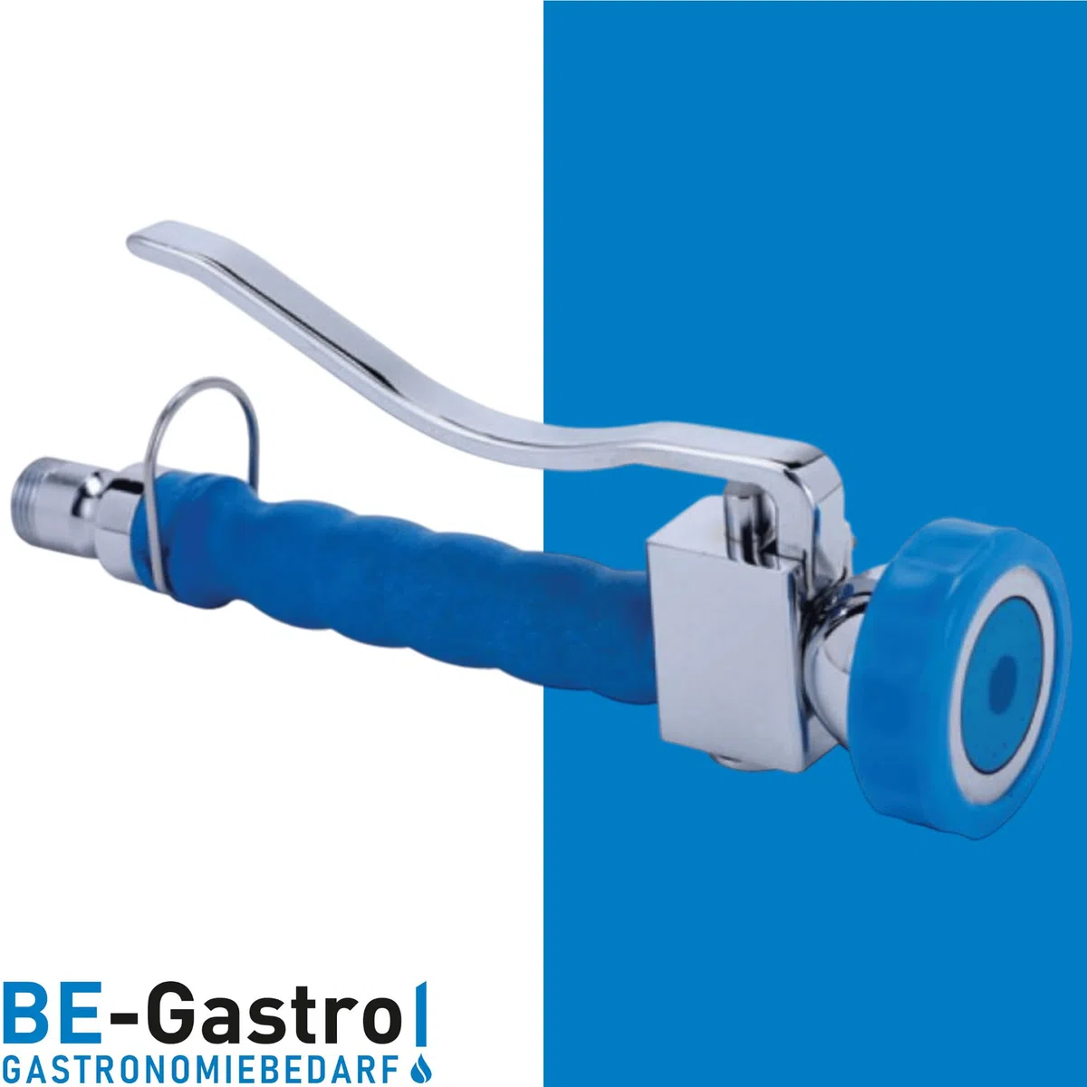 BE-GASTRO | Rubinetto professionale set di prelavaggio stoviglie per cucine di ristoranti Gruppo doccia con miscelatore monoforo, monocomando multigiro e Rubinetteria