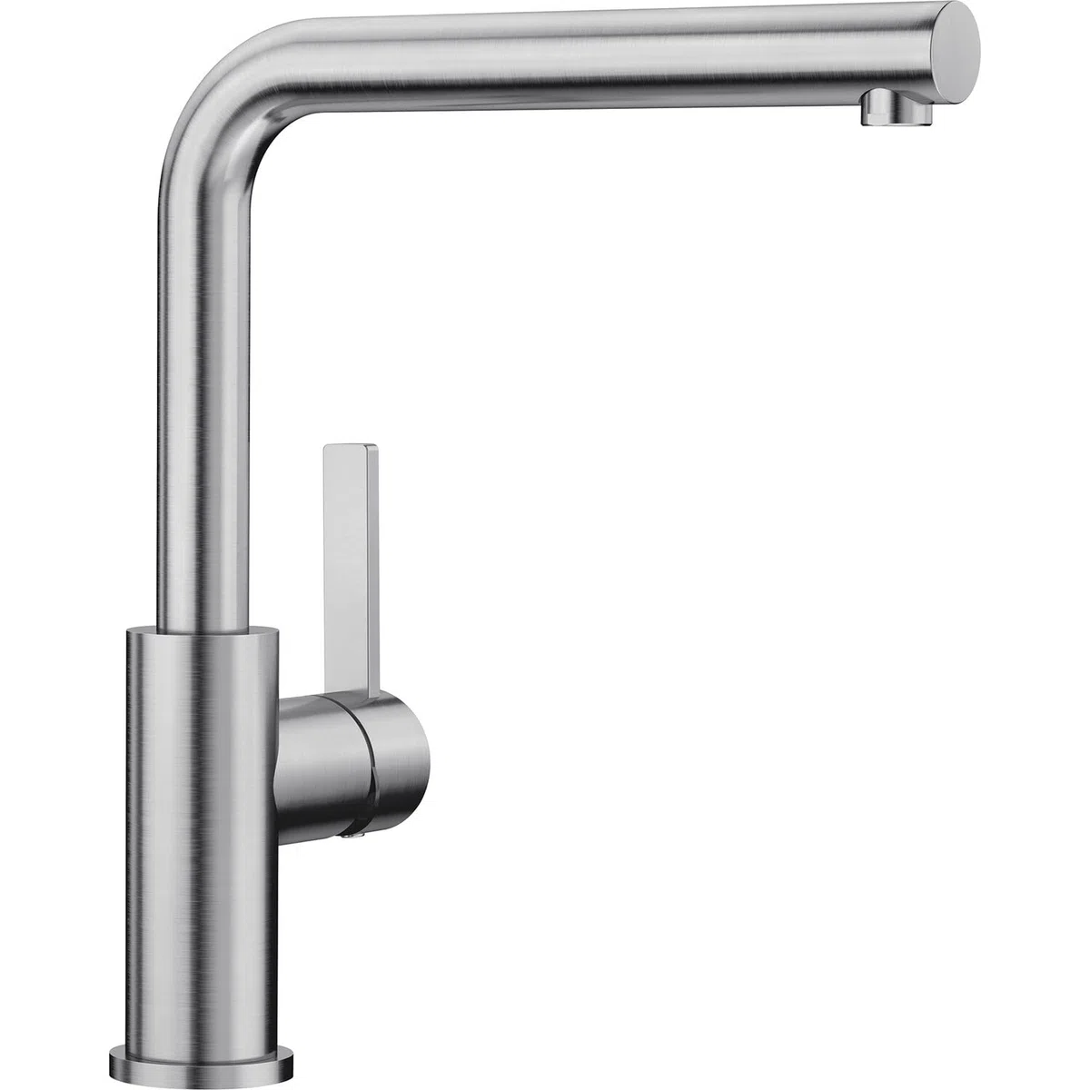 BLANCO LANORA 523122 - Rubinetto miscelatore di alta qualità in acciaio inox per la cucina, alta pressione, acciaio inox spazzolato