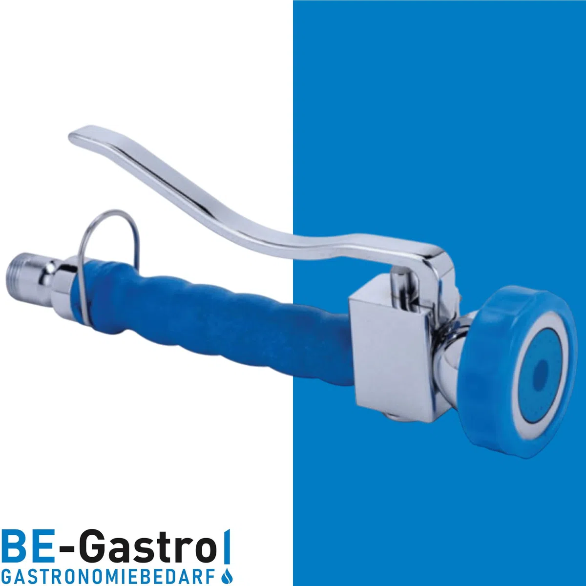 BE-GASTRO | Rubinetto professionale set di prelavaggio stoviglie per cucine di ristoranti Gruppo doccia con miscelatore monoforo, con manopole multigiro e Rubinetteria di servizio