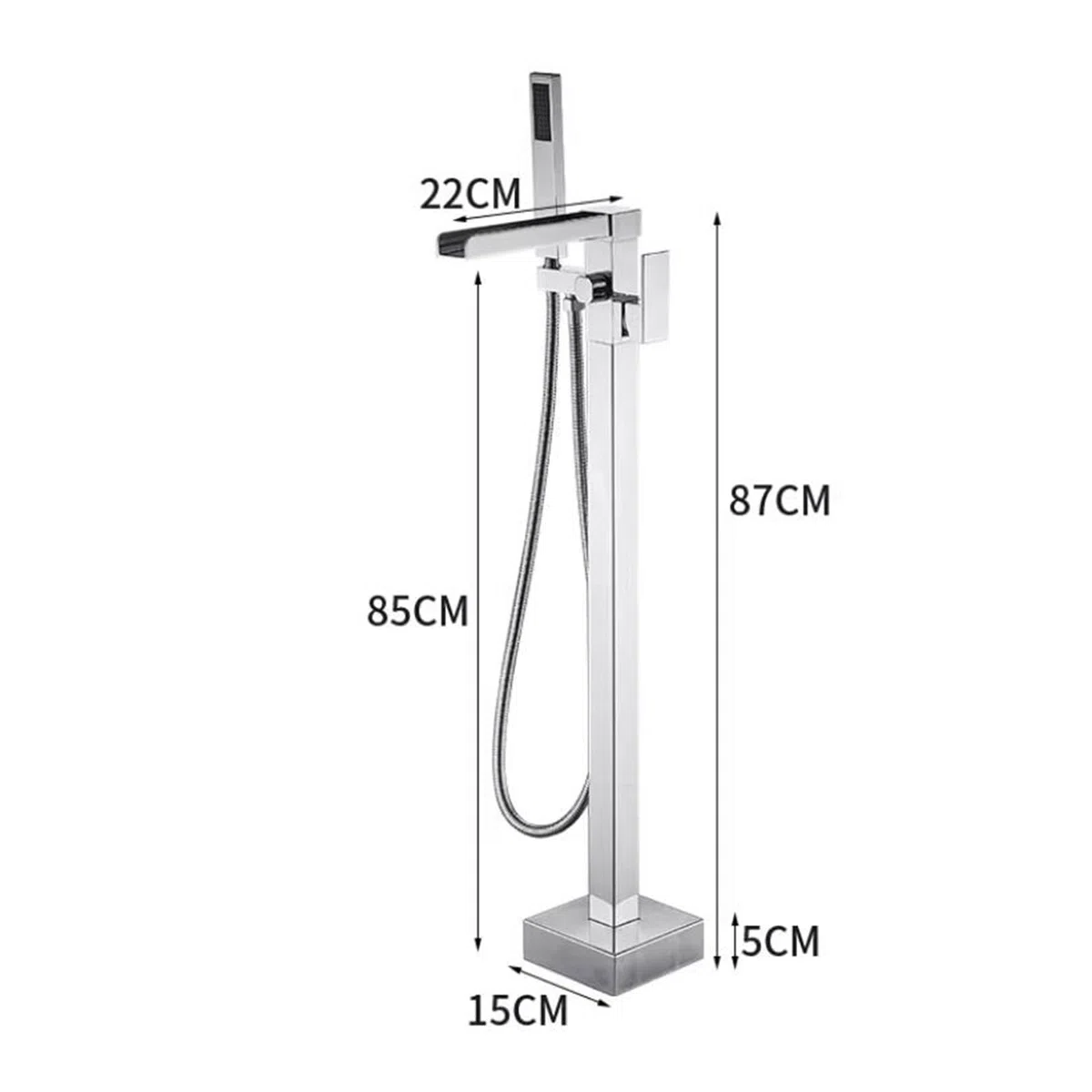 Rubinetto Miscelatore Moderno per Cucina e Bagno, a Pavimento, con Finitura a Cascata, in Ottone Nero.
