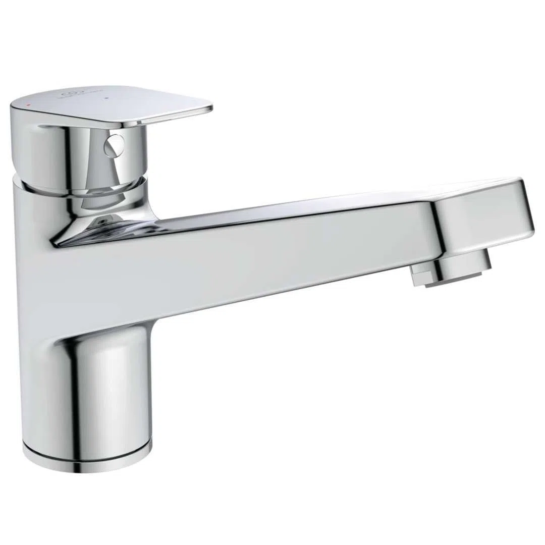 Ideal Standard - Ceraplan, Miscelatore monocomando per lavello da cucina, Bocca bassa mobile, Cromato