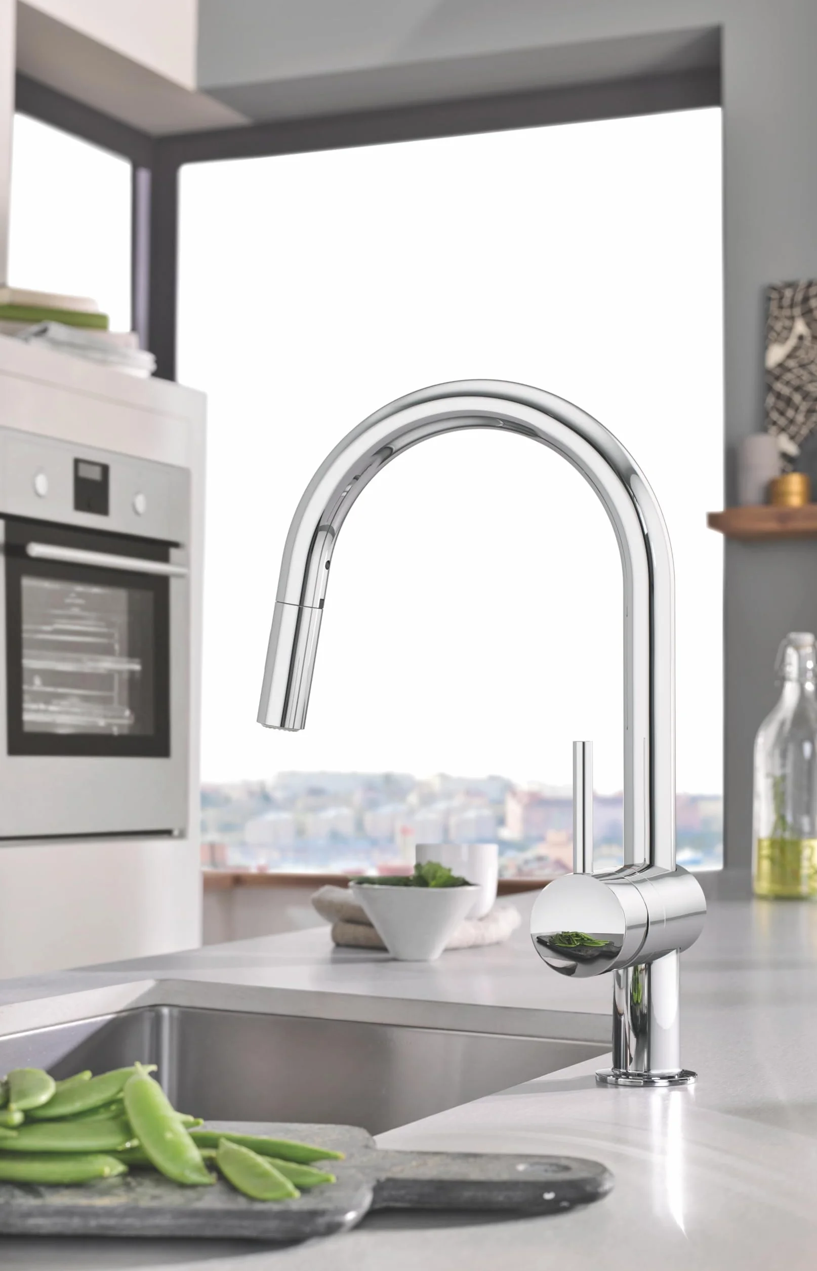 GROHE Rubinetto Miscelatore Monocomando per Lavello, Grigio (Cromo) 32321002
