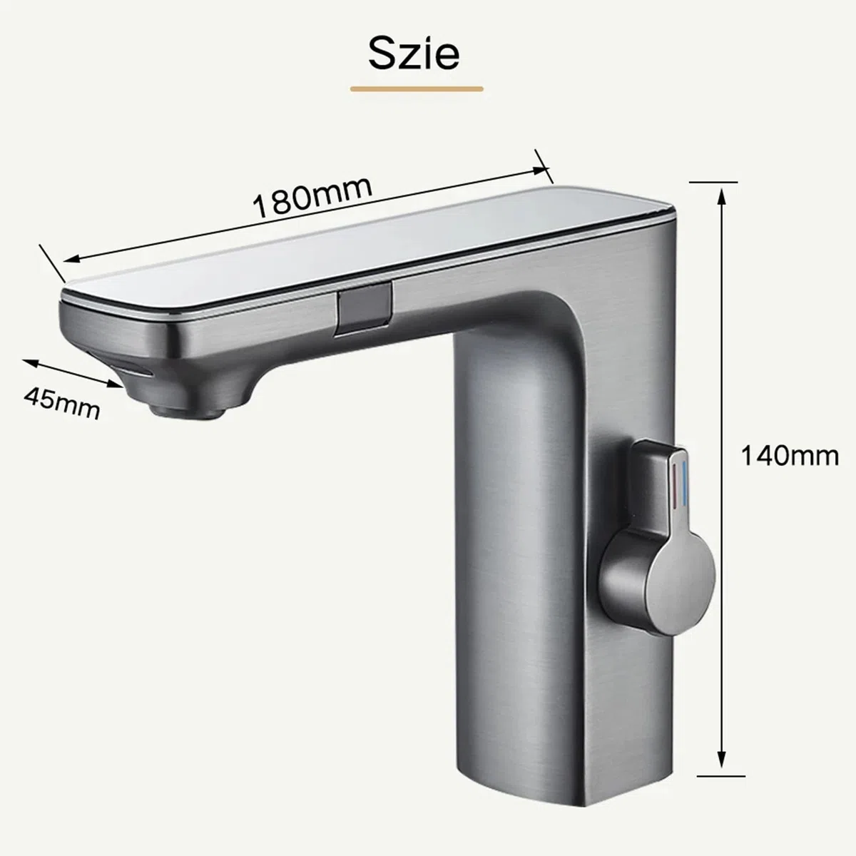 Rubinetto del sensore lavello senza contatto, movimento automatico, rubinetto lavabo bagno con schermo temperatura, rubinetti metallo monomanico, ideale per cucina, hotel, cromo (Chrome)