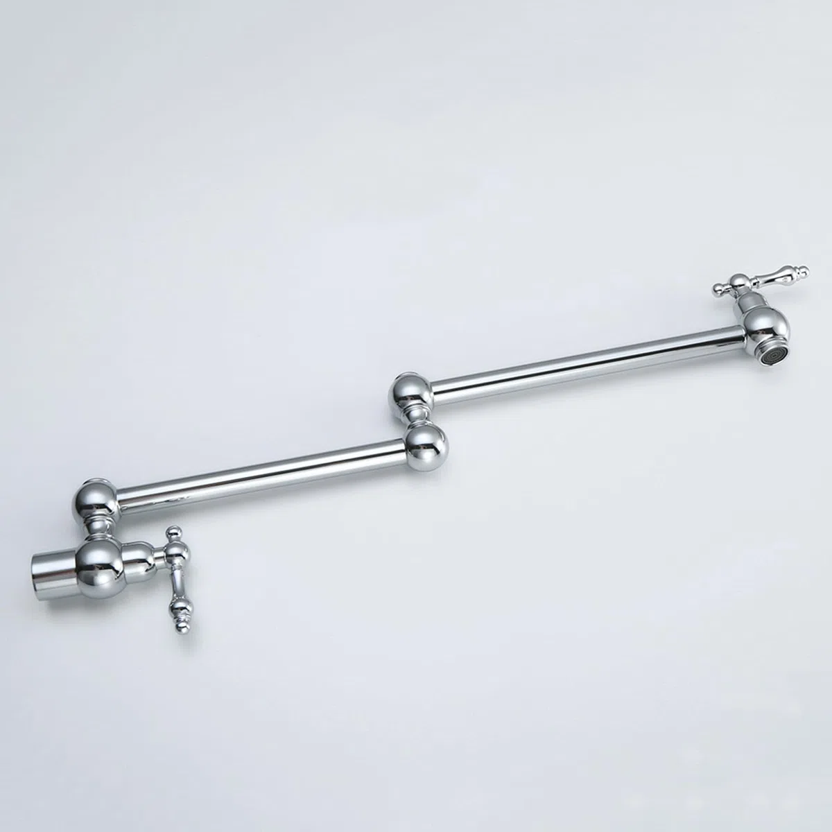 Faucet Rubinetto da Cucina a Parete e Retrattile, a Doppia Maniglia Fredda, Oro Spazzolato