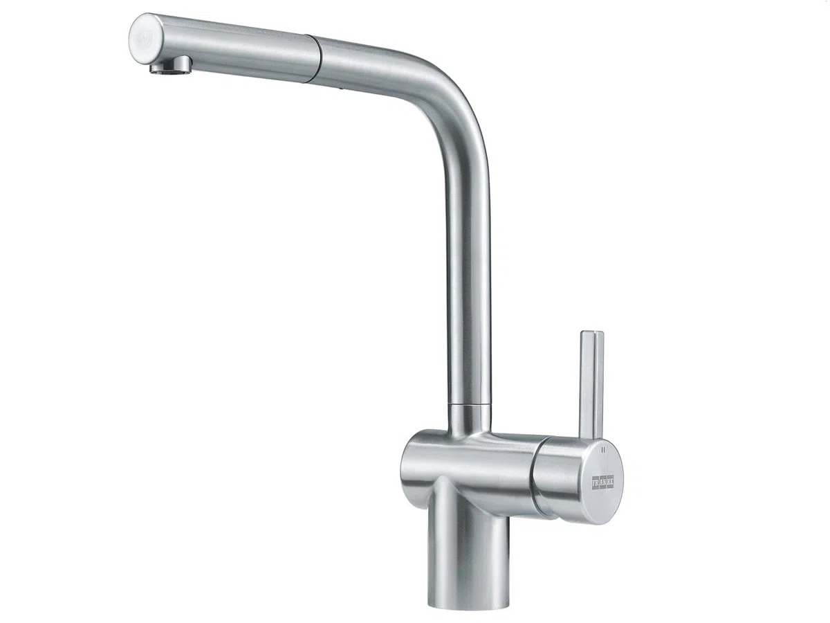 Franke- Rubinetto per lavello da cucina, con beccuccio estraibile Atlas NEO, in acciaio INOX, 115.0521.438 colore: Grigio