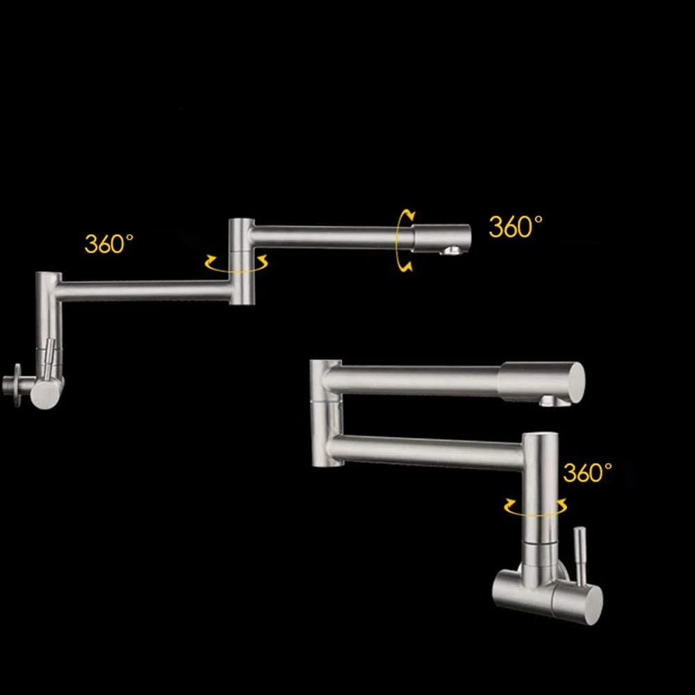 QTHWB Rubinetti per Il riempitivo Muro Montato Parete, Tocco di Acqua Fredda Nichel sfiorato Multifunzione, lavelli Cucina del Rubinetto a Doppio Manico fiorente